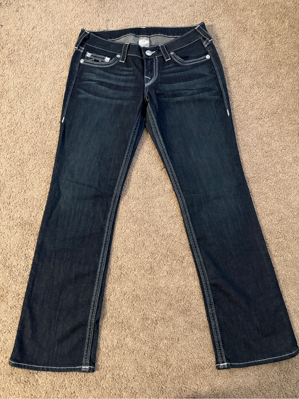 Women’s True Religion Dark Indigo Bootcut Jeans with Contrast Stitching size 29